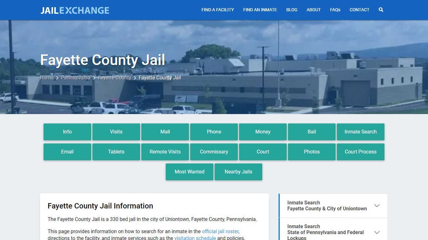 Fayette County Jail, PA Inmate Search, Information
